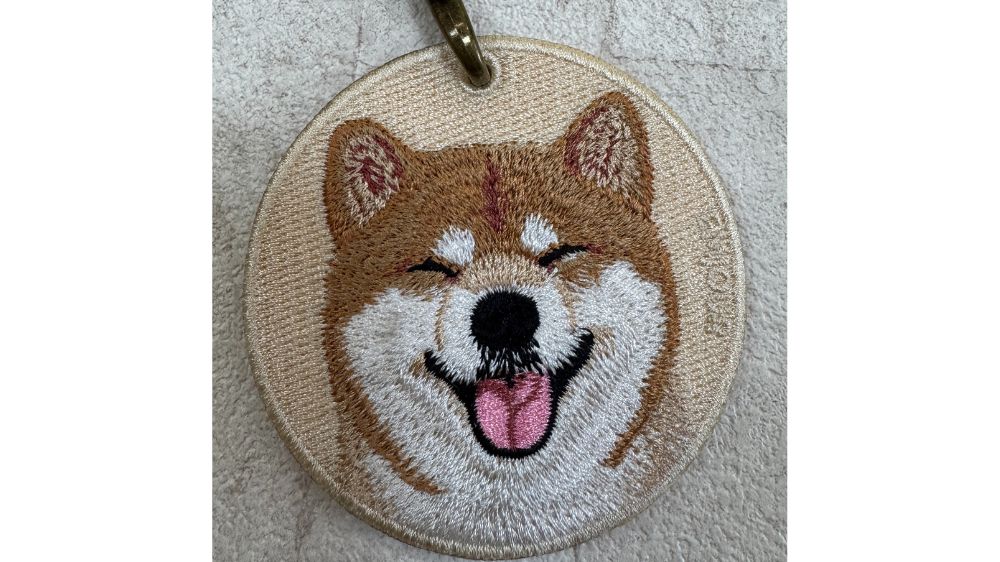 柴犬の刺繍キーホルダー