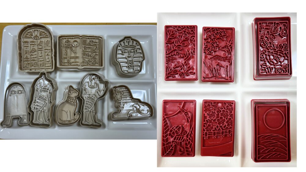 セリアで購入した古代エジプトと花札シリーズのユニークなクッキー抜き型
